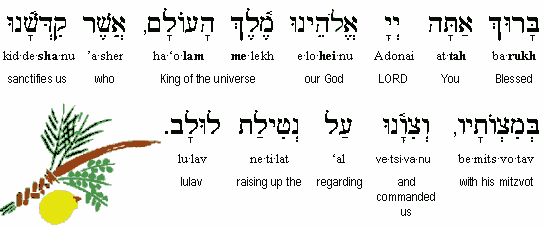 Blessing while waving lulav