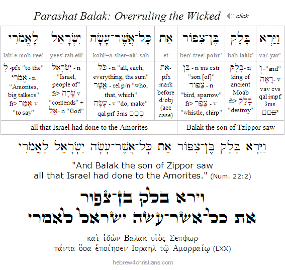 Numbers 22:2a Hebrew Lesson