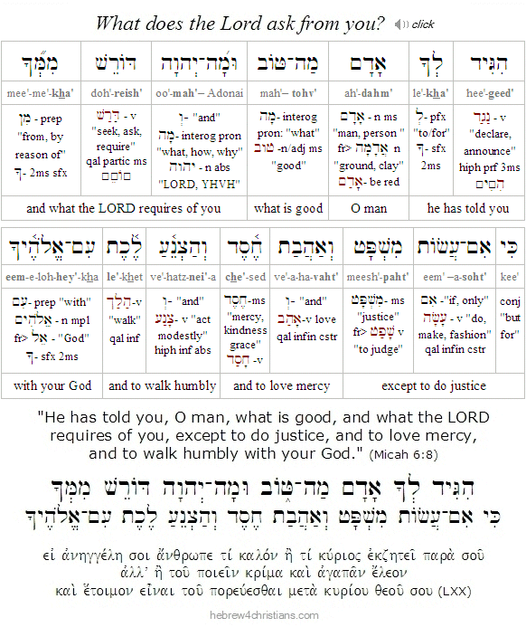 Micah 6L8 Hebrew Lesson