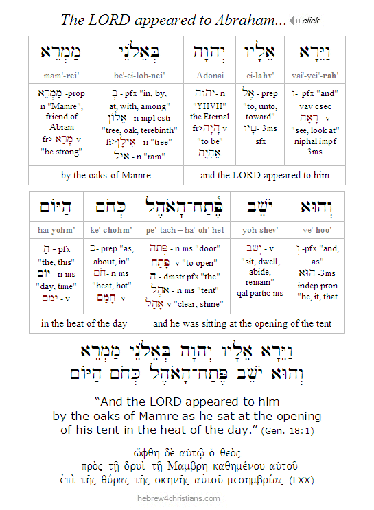 Genesis 18:1a Hebrew Vayera