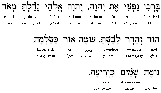 Psalm 104:1-2 (BHS)