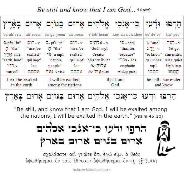 Psalm 46:10 Hebrew analysis