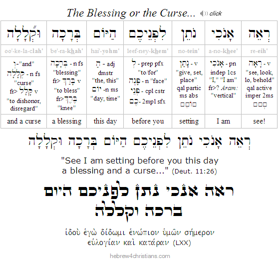 Deut. 11:26 Hebrew Analysis