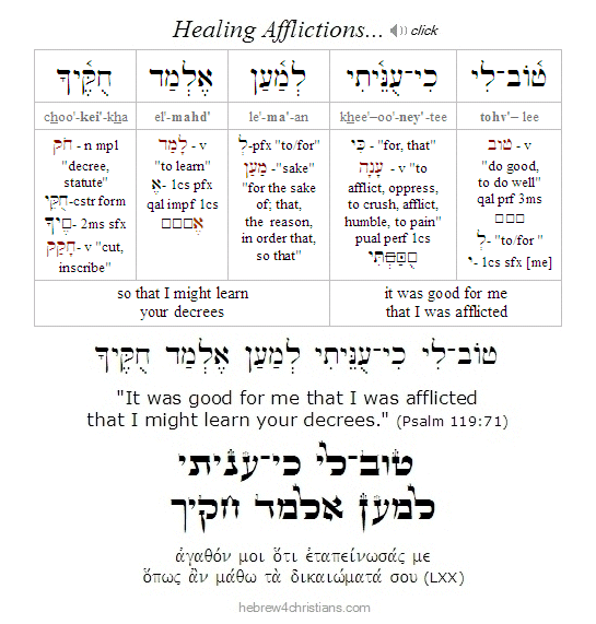 Psalm 119:71 Hebrew Analysis