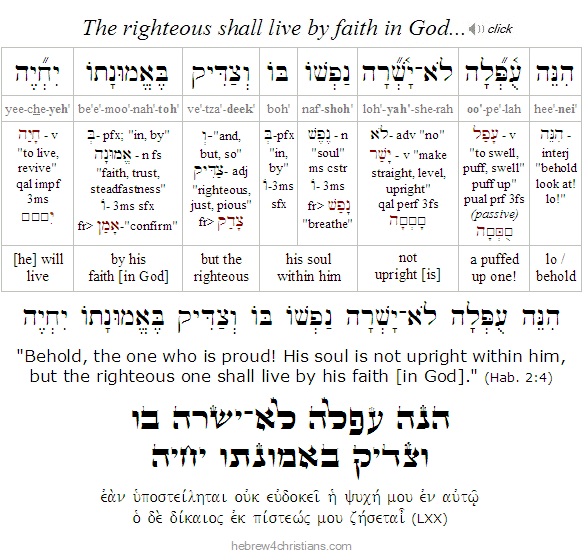 Habbakuk 2:4 Hebrew Analysis