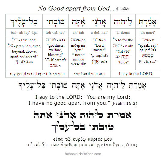 Psalm 16:2 Hebrew Analysis atnach