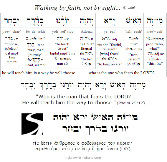 Psalm 25:12 Hebrew analysis