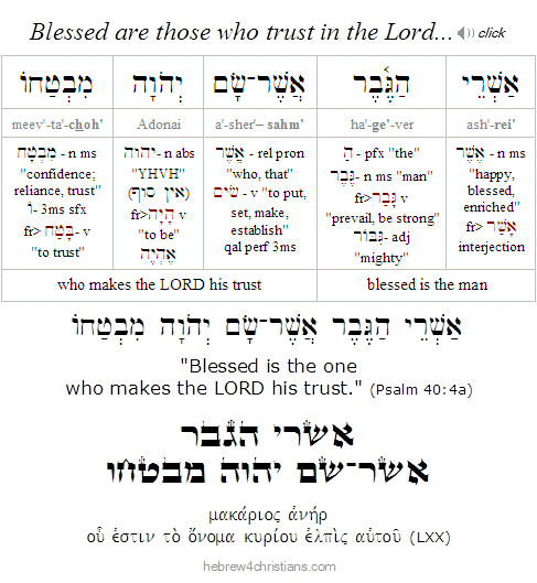 Psalm 40:4a Hebrew analysis