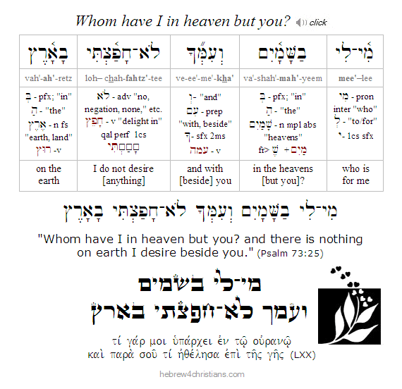 Psalm 73:25 Hebrew Analysis