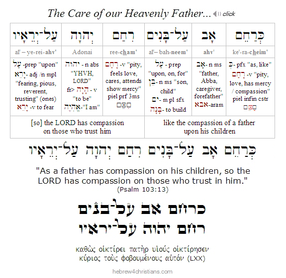 Psalm 103:13 Hebrew Analysis