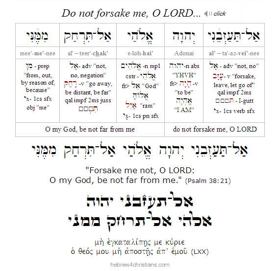 Psalm 38:21 Hebrew Analysis