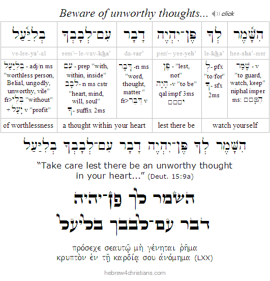 Deuteronomy 15:9  Hebrew Lesson