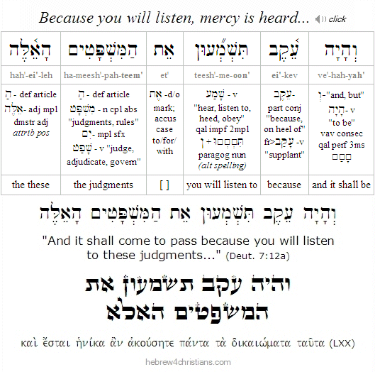 Parashat Eikev - Hebrew Lesson