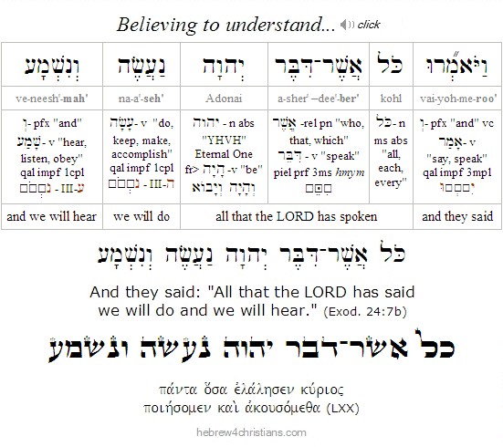 Exodus 24:7b Hebrew analysis