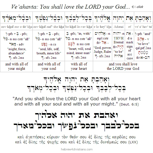 Deut 6:5 Hebrew Analysis H4C