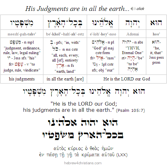 Psalm 105:7 Hebrew Lesson