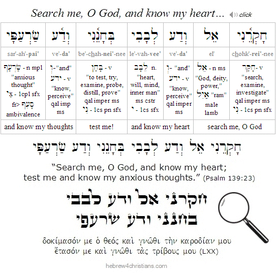 Psalm 139:23 Hebrew Analysis