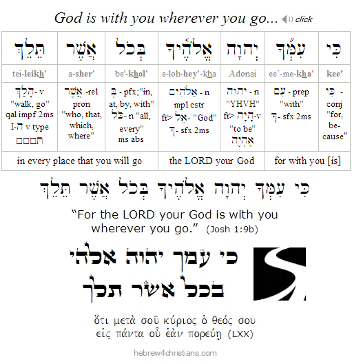 Joshua 1:9c Hebrew for Christians