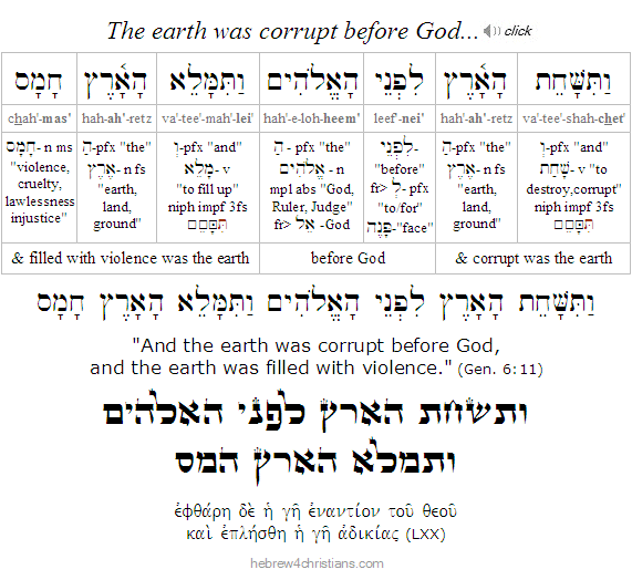 Gen. 6:11 Hebrew Lesson