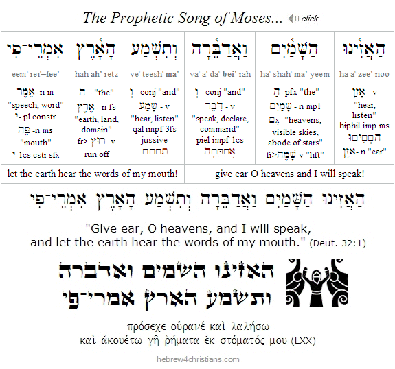Ha'azinu Hebrew Reading Lesson