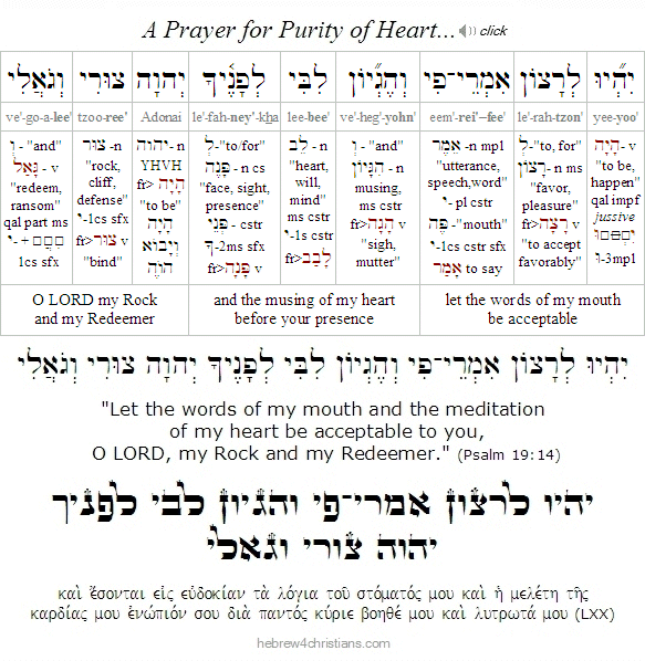Psalm 19:14 Hebrew Analysis