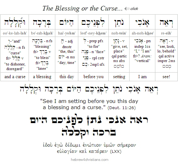 Deut. 11:26 Hebrew Lesson
