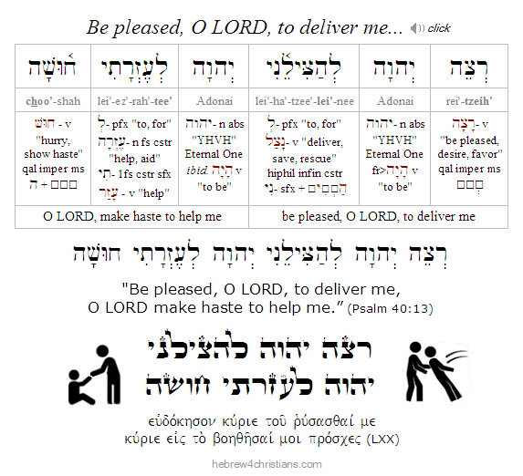 Psalm 40:13 Hebrew analysis with audio