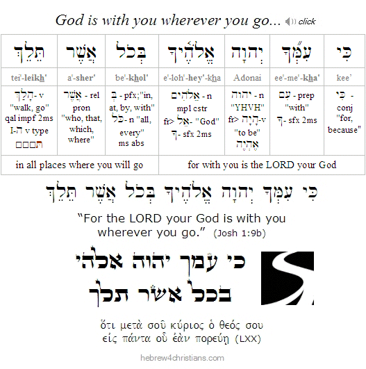 Joshua 1:9b Hebrew
