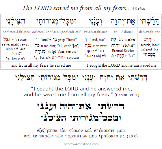 Psalm 34:4 Hebrew Lesson
