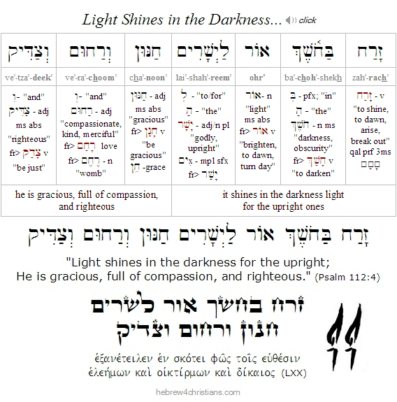 Psalm 112-4 Hebrew Lesson
