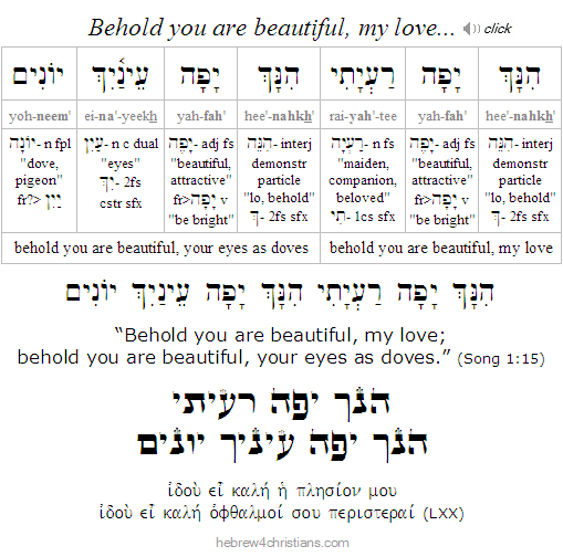 Song of Songs 1:15 Hebrew
