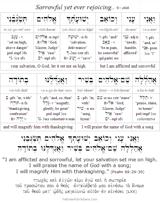 Psalm 69:29-30 Hebrew lesson