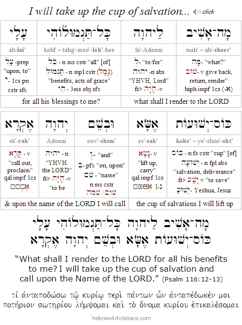 Psalm 116:12-13 Hebrew Lesson