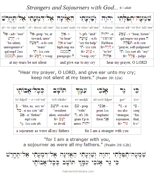 Psalm 39:12a Hebrew Lesson
