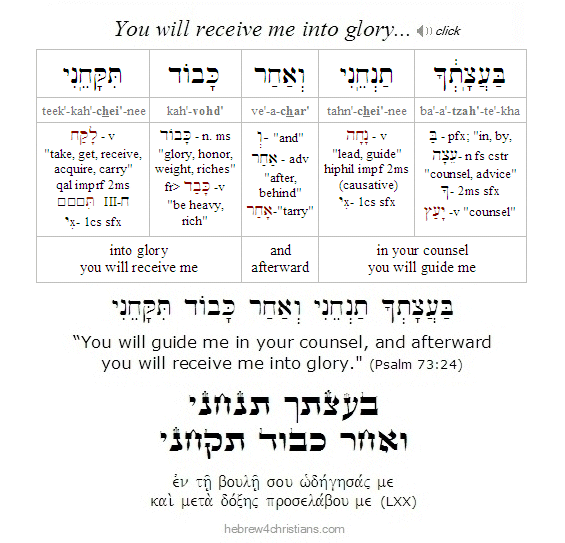 Psalm 73:24 Hebrew lesson