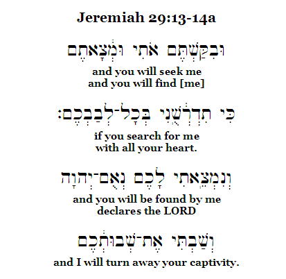 Jer. 29:13-14a reading