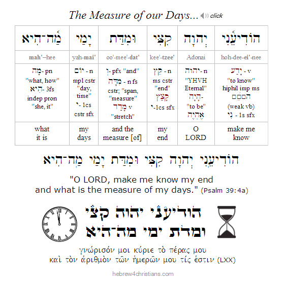 Psalm 39:4a Hebrew lesson
