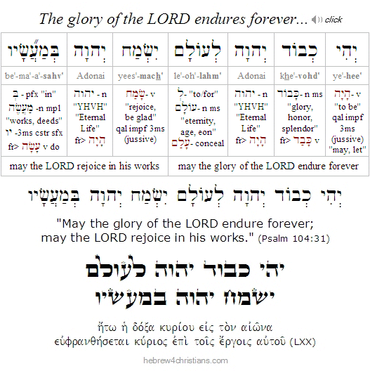 Psalm 104:31 Hebrew Lesson