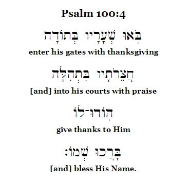Psalm 100:4 Hebrew
