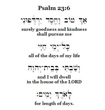Psalm 23:6 Hebrew