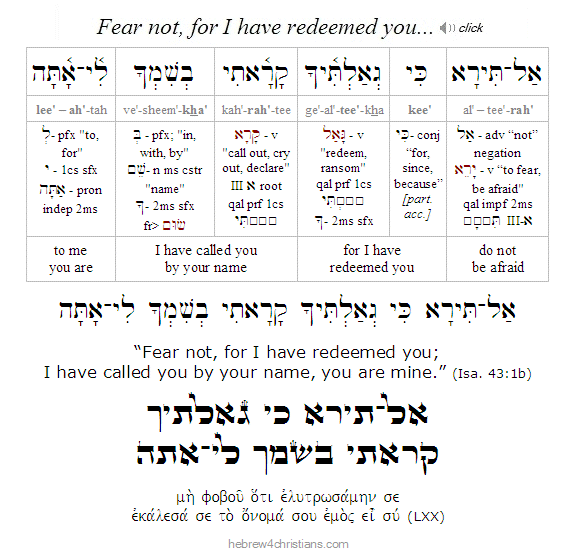 Isaiah 43:1 Hebrew lesson