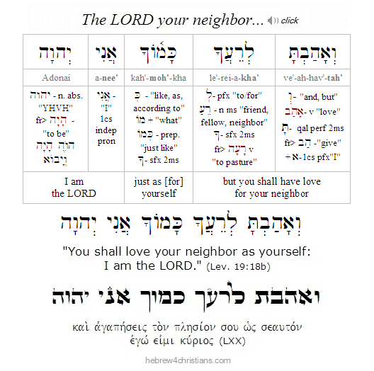 Lev. 19:18b Hebrew lesson