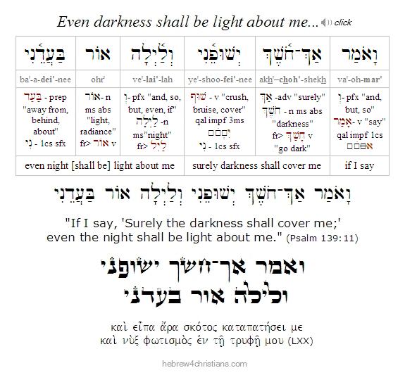 Psalm 139:11 Hebrew Lesson