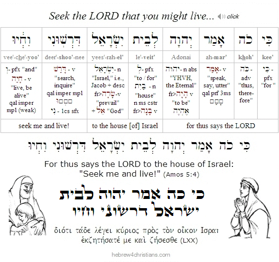 Amos 5:4 Hebrew Lesson