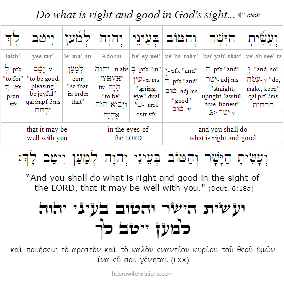Deut. 6:18a Hebrew lesson