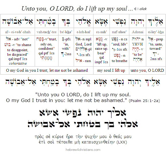 Psalm 25:1-2a Hebrew Lesson