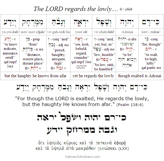 Psalm 138:6 Hebrew lesson