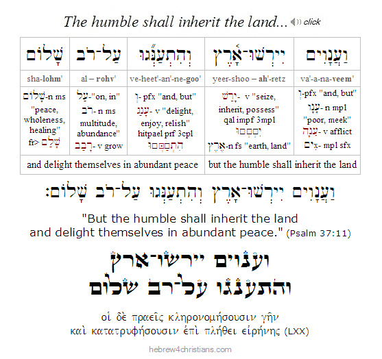 Psalm 37:11 Hebrew lesson