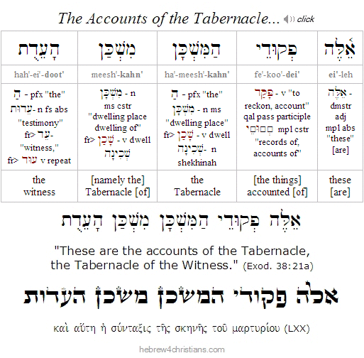Exodus 38:21 Hebrew Analysis