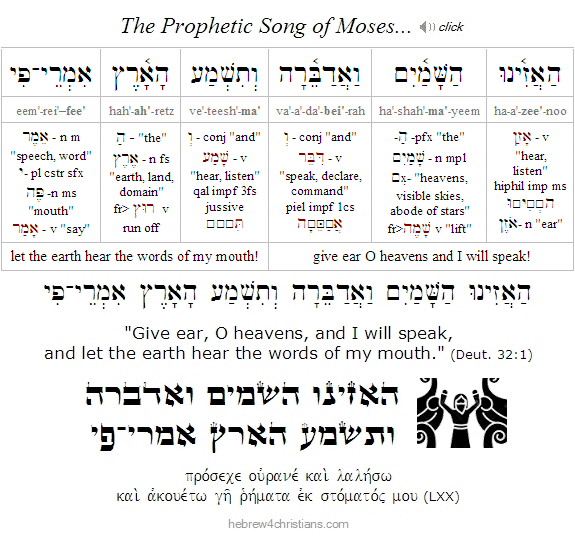 Ha'azinu Hebrew Lesson